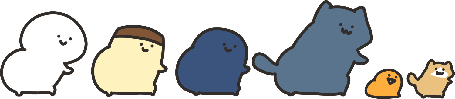 一列に並ぶお文具キャラ達